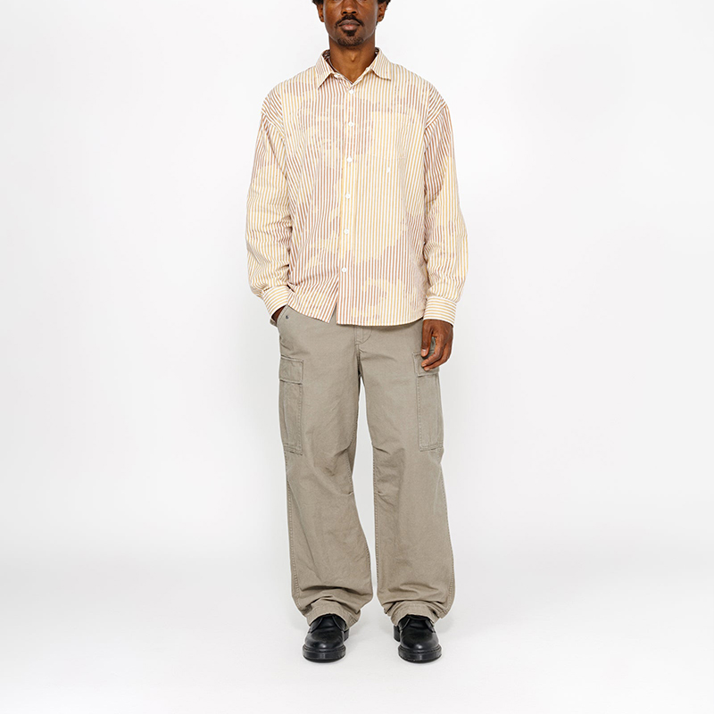 Stüssy Stussy Fall 2024 Striped Pearl Button Long Sleeve Vintage Unisex Shirt. 1110335 圖 10