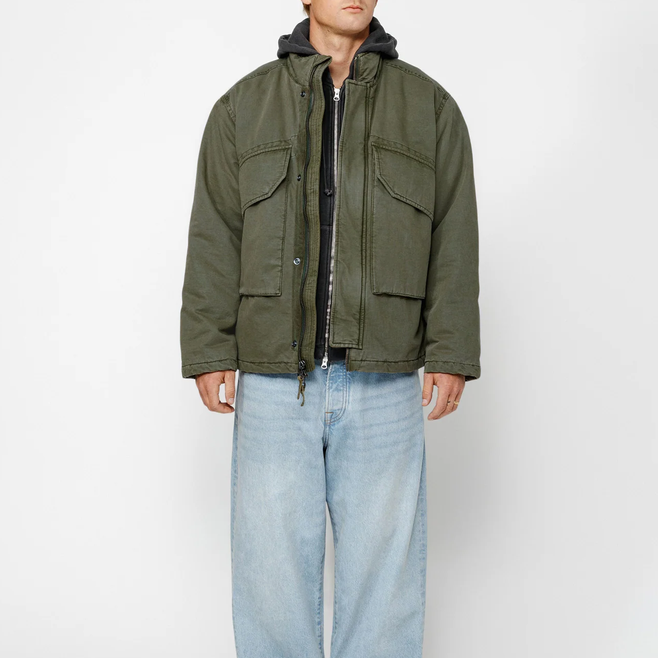 Shop Jaket Retro Longgar Unisex Stüssy Stussy Fall 2024 dengan Logo Bordir. 115782