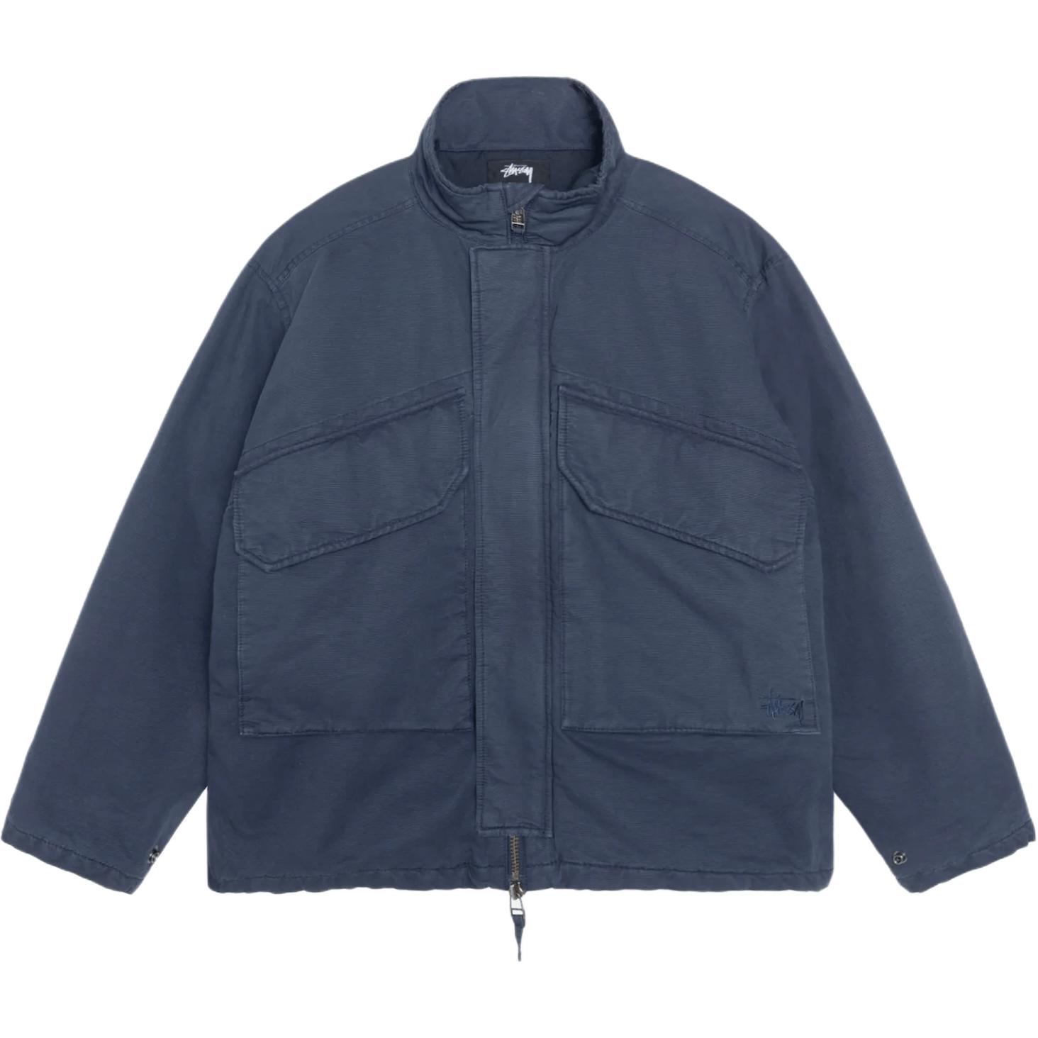 Sizing Jaket Retro Longgar Unisex Stüssy Stussy Fall 2024 dengan Logo Bordir. 115782