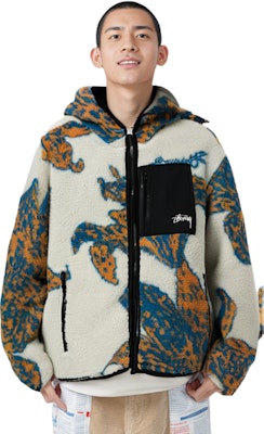 Stüssy Stussy Floral Sherpa Fleece Hood Jacket Winter Unisex Vintage Style. 118482 7