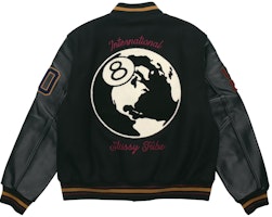 Stüssy Stussy FW20 40th Anniversary Black 8 Ball Varsity Jacket Retro Style Black Mens. 315167 Stüssy Stussy FW20 40th Anniversary Black 8 Ball Varsity Jacket Retro Style Black Mens. 315167