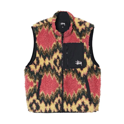 Stüssy Stussy FW21 Fillmore Sherpa Vest Colorblock Retro Unisex Fleece Vest Multicolor 1184361