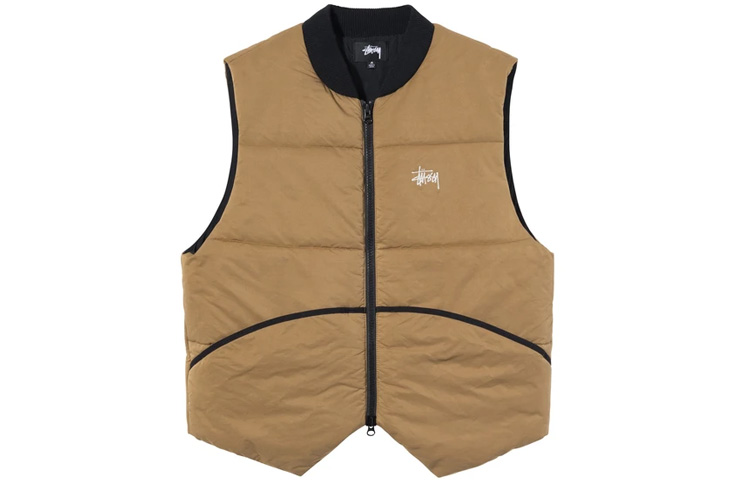 Stüssy Stussy FW21 Primaloft Quilted Vest  Retro Embroidered Logo Jacket. 115615