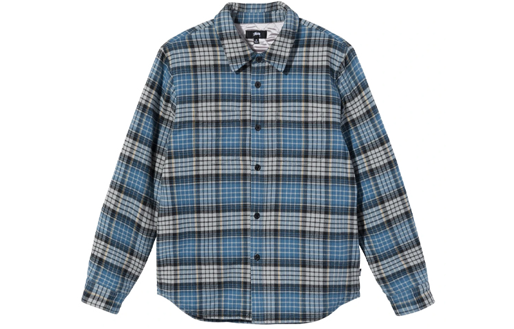 Stüssy Stussy FW21 Quilted Plaid Shirt Colorblock Vintage Casual Unisex Long Sleeve 1110190