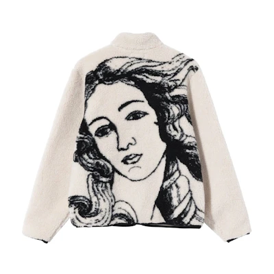 Stüssy Stussy FW21 Venus Jacquard Sherpa Jacket Cream Unisex Retro Fleece Fall Edition 118437F