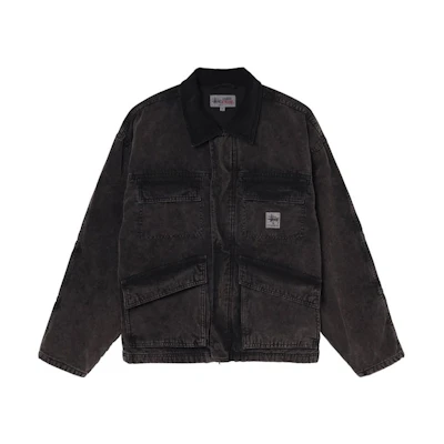 Stüssy Stussy FW21 Washed Canvas Shop Jacket Vintage Workwear Retro Zip Jacket. 115589