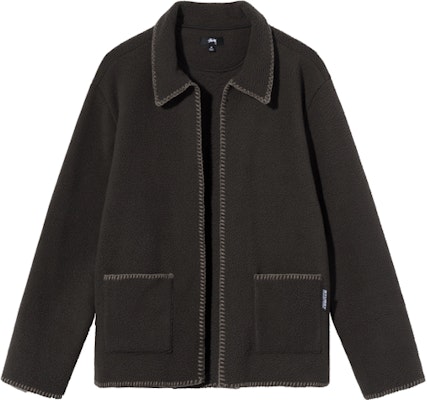 Stüssy 2021秋冬黑色Woodsy Blanket Stitch羊羔绒夹克复古休闲款式男女同款 218128 Order Stüssy 2021秋冬黑色Woodsy Blanket Stitch羊羔绒夹克复古休闲款式男女同款 218128