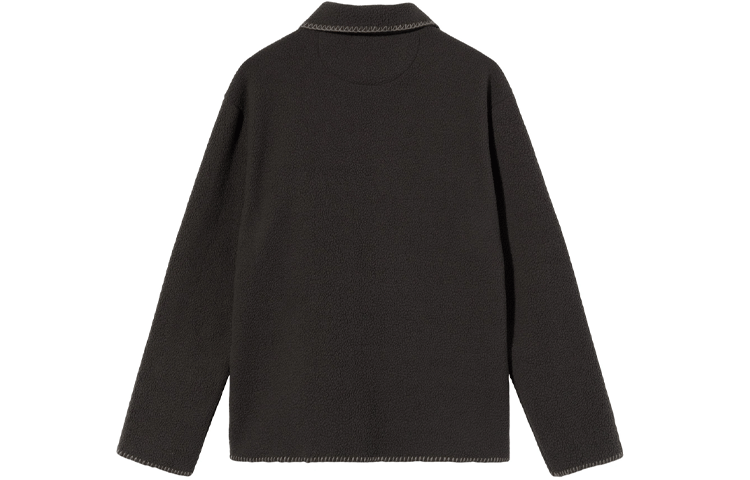 Lookbook Stüssy 2021秋冬黑色Woodsy Blanket Stitch羊羔绒夹克复古休闲款式男女同款 218128