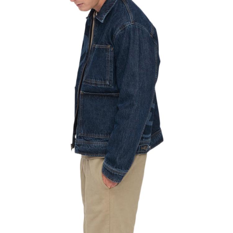 Stüssy Stussy FW22  Solid Color Zip-Up Denim Jacket Retro Style. 115675 圖 6