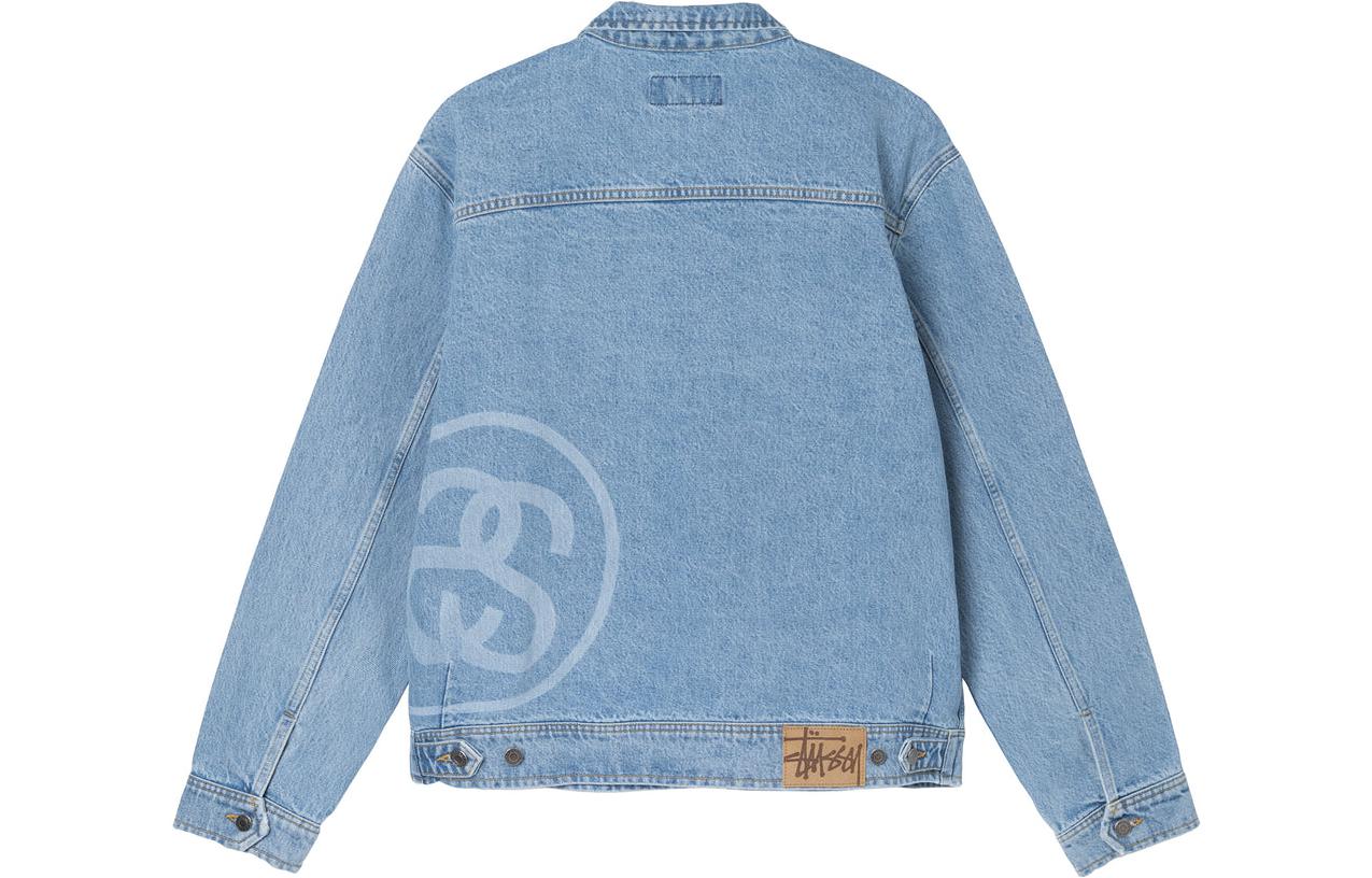 Stüssy Stussy FW22  Solid Color Zip-Up Denim Jacket Retro Style. 115675 圖 8