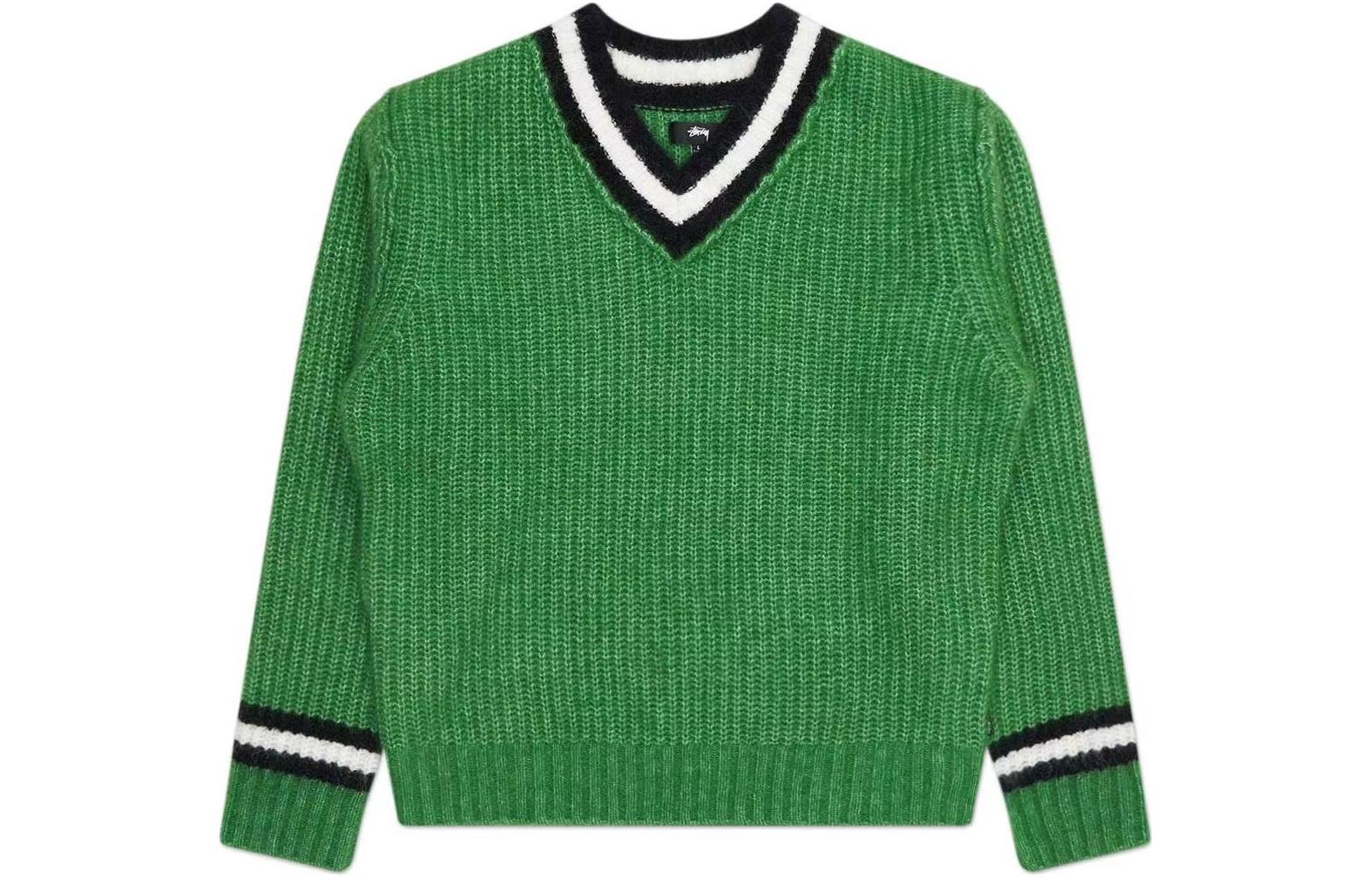 Stüssy Stussy FW22  V-Neck Colorblock Pullover Wool Sweater Retro Style. 117142 圖 11