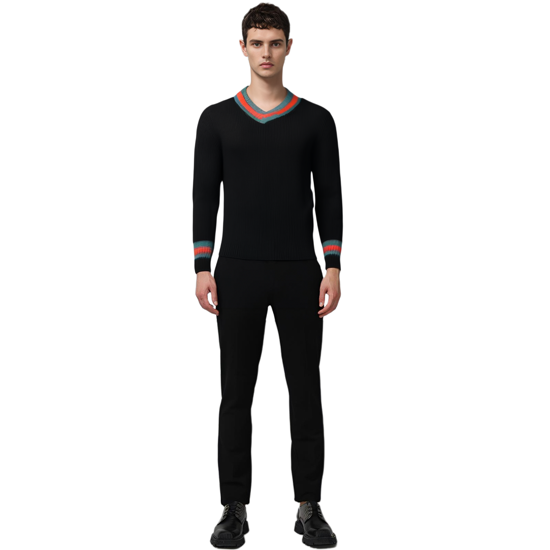 Stüssy Stussy FW22  V-Neck Colorblock Pullover Wool Sweater Retro Style. 117142 圖 7