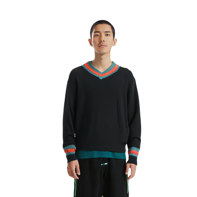 Stüssy Stussy FW22  V-Neck Colorblock Pullover Wool Sweater Retro Style. 117142 圖 9