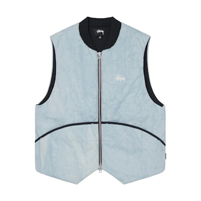 Stüssy Stussy FW22 Vintage Logo Embroidered Washed Canvas Sleeveless Vest. 115654
