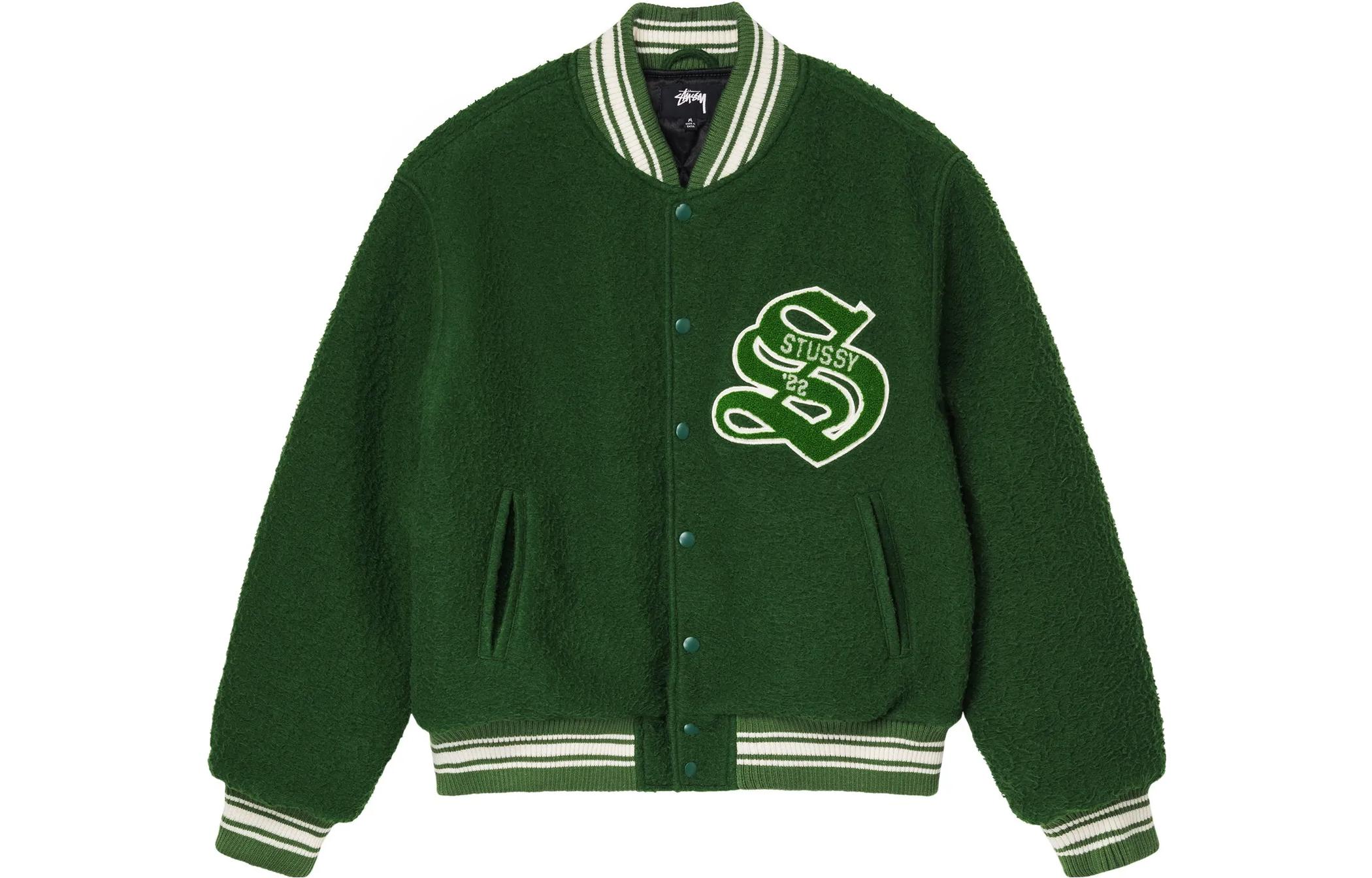 Stüssy Stussy FW22 Casentino Wool Varsity Jacket Retro Embroidered Unisex Baseball Jacket. 115678