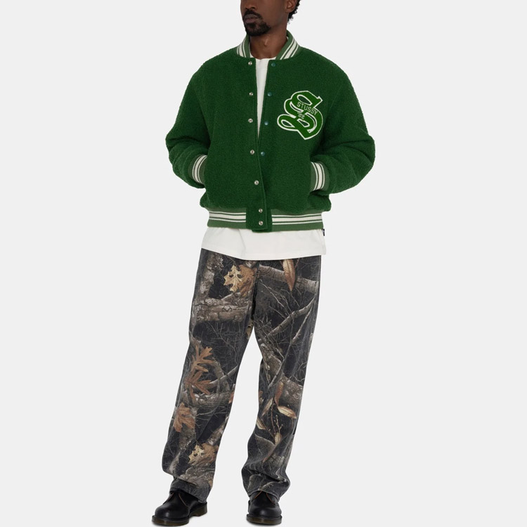 Stüssy Stussy FW22 Casentino Wool Varsity Jacket Retro Embroidered Unisex Baseball Jacket. 115678 圖 4