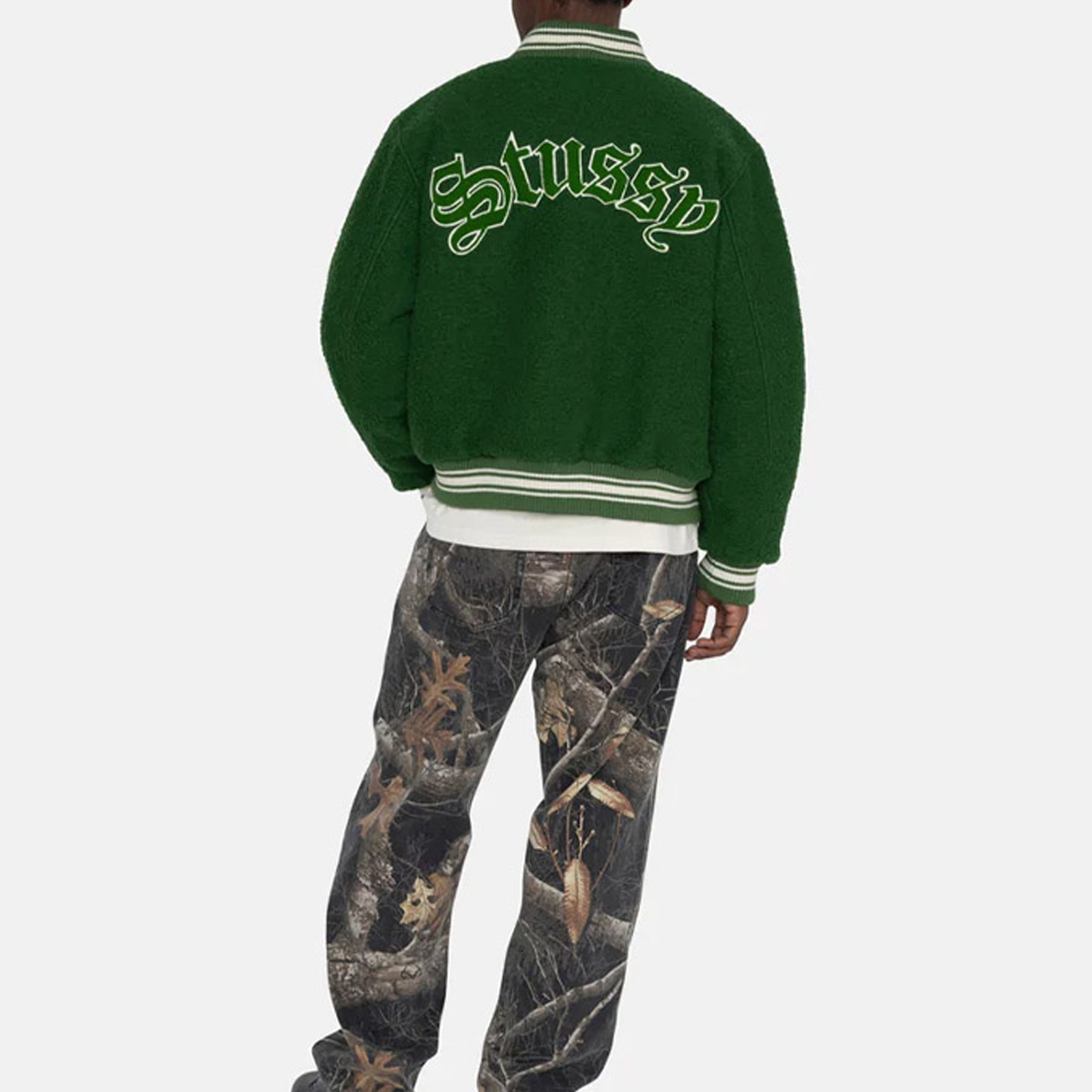 Stüssy Stussy FW22 Casentino Wool Varsity Jacket Retro Embroidered Unisex Baseball Jacket. 115678 圖 5