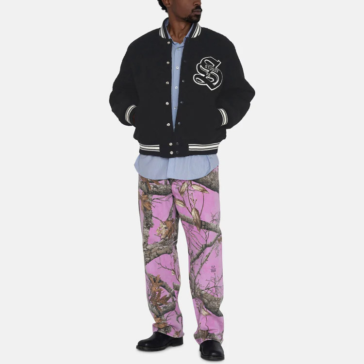 Stüssy Stussy FW22 Casentino Wool Varsity Jacket Retro Embroidered Unisex Baseball Jacket. 115678 圖 9