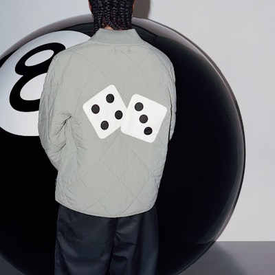 Stüssy FW22 Dice Quilted Liner Jacket Jaket Gaya Retro Kasual Lelaki. 115652 Shop Stüssy FW22 Dice Quilted Liner Jacket Jaket Gaya Retro Kasual Lelaki. 115652