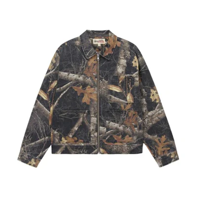 Stüssy Stussy FW22 Fall Leaves Logo Vintage Workwear Jacket Unisex. 115683