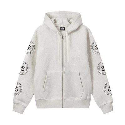 Stüssy Stussy FW22 Letter Graphic Zip-Up Hoodie Retro Style Long Sleeve Pullover. 1974860