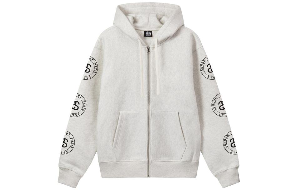 Stüssy Stussy FW22 Letter Graphic Zip-Up Hoodie  Retro Style Long Sleeve Pullover. 1974860 圖 4