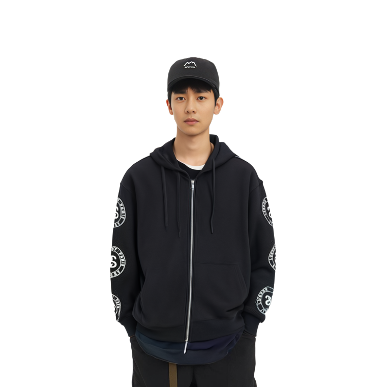 Stüssy Stussy FW22 Letter Graphic Zip-Up Hoodie  Retro Style Long Sleeve Pullover. 1974860 圖 9