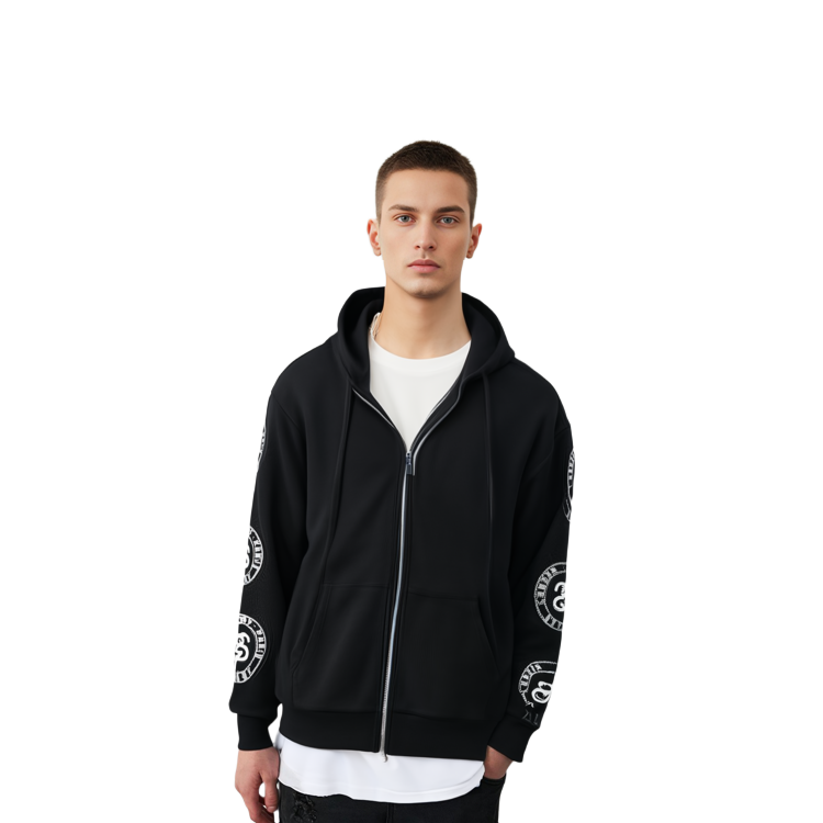 Stüssy Stussy FW22 Letter Graphic Zip-Up Hoodie  Retro Style Long Sleeve Pullover. 1974860 圖 10