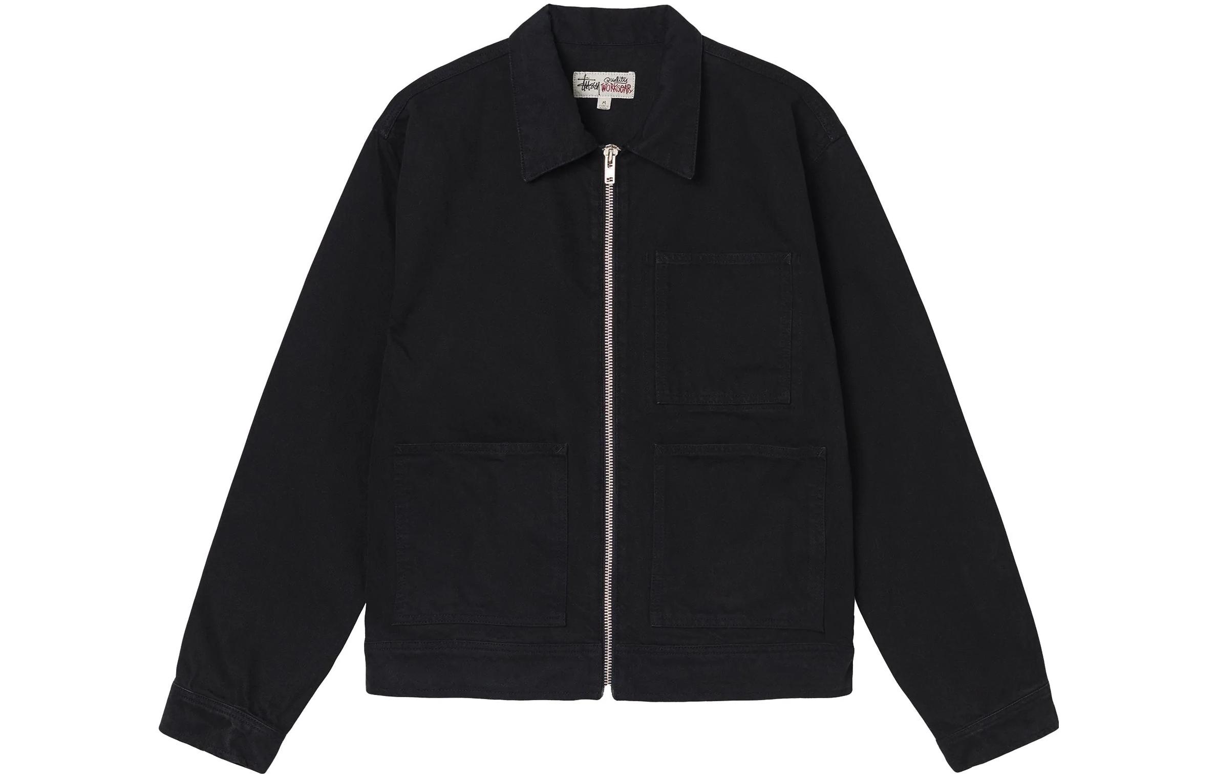 Stüssy Stussy FW22 Overdyed Zip Work Jacket Unisex Vintage Denim Jacket with Pockets. 115680