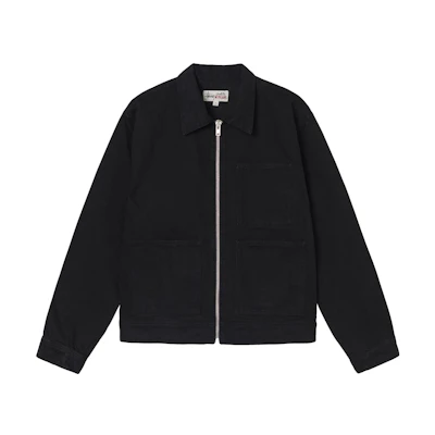 Stüssy Stussy FW22 Overdyed Zip Work Jacket Unisex Vintage Denim Jacket with Pockets. 115680