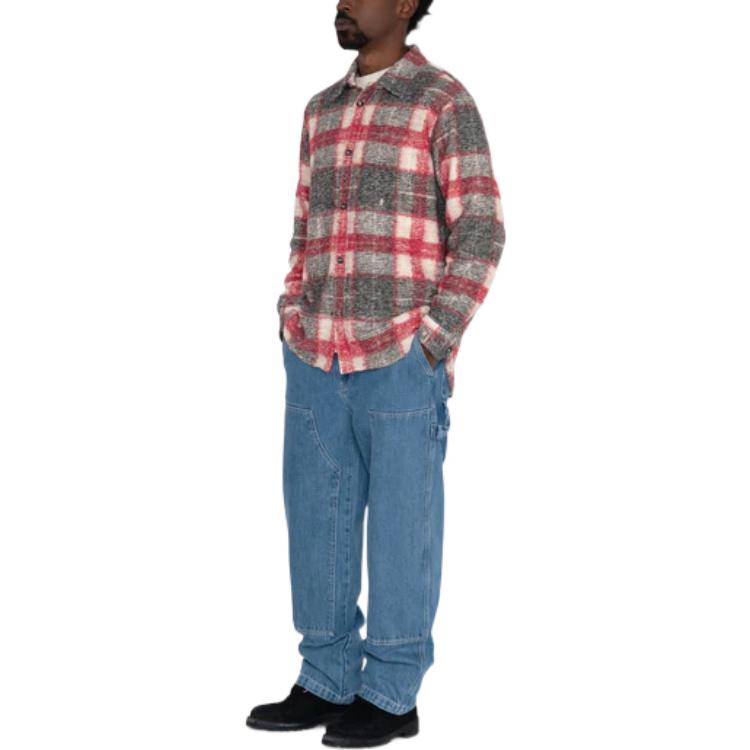 Stüssy Stussy FW22 Plaid Knit Long Sleeve Vintage American Shirt for Men. 1110269 圖 11
