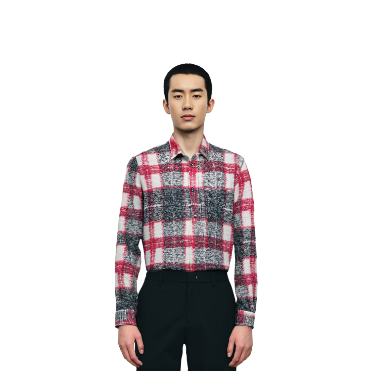 Stüssy Stussy FW22 Plaid Knit Long Sleeve Vintage American Shirt for Men. 1110269 圖 12