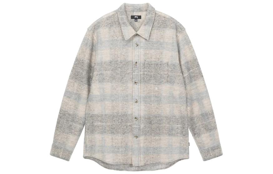 Stüssy Stussy FW22 Plaid Knit Long Sleeve Vintage American Shirt for Men. 1110269 圖 14