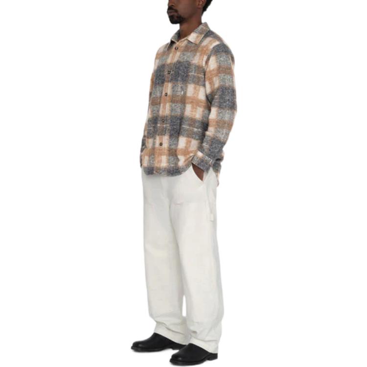 Stüssy Stussy FW22 Plaid Knit Long Sleeve Vintage American Shirt for Men. 1110269 圖 6