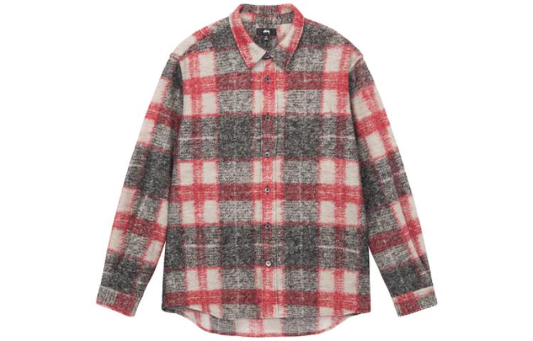 Stüssy Stussy FW22 Plaid Knit Long Sleeve Vintage American Shirt for Men. 1110269 圖 7