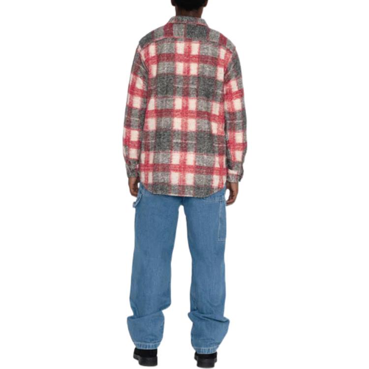 Stüssy Stussy FW22 Plaid Knit Long Sleeve Vintage American Shirt for Men. 1110269 圖 10