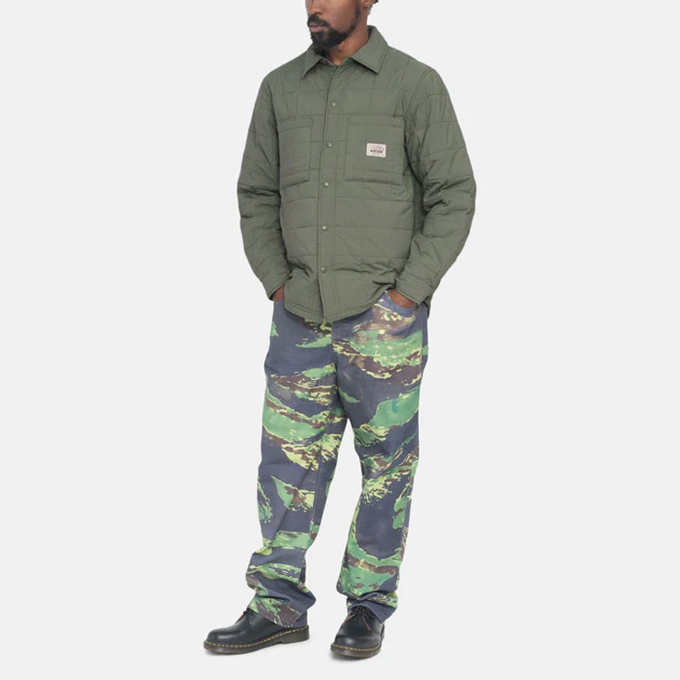 Stüssy Stussy FW22 Quilted Fatigue Shirt Unisex Retro Casual Long Sleeve. 1110250 圖 14