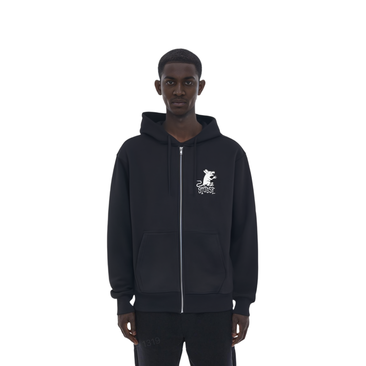 Stüssy Stussy FW22 Rat Print Zip Hoodie  American Vintage Style Sweatshirt. 1974840-1 圖 8