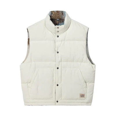 Stüssy Stussy FW22 Reversible Vintage Scenic Print Puffer Vest White Menswear. 115662-BONE