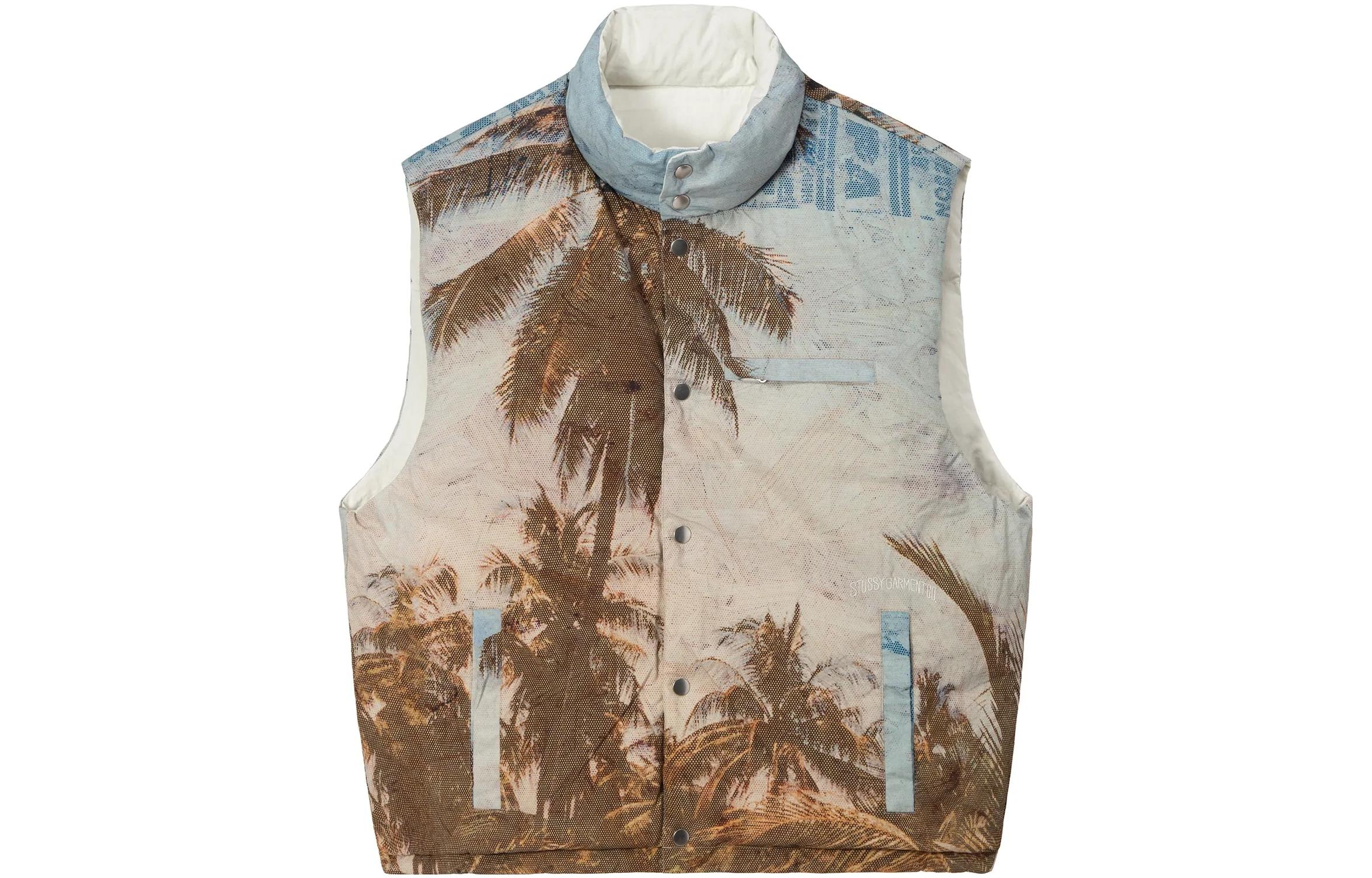 Stüssy Stussy FW22 Reversible Vintage Scenic Print Puffer Vest White Menswear. 115662-BONE 圖 4