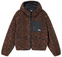 Stüssy Stussy FW22 Snake Jacquard Reversible Sherpa Jacket Retro Hooded Coat. 118504 Stüssy Stussy FW22 Snake Jacquard Reversible Sherpa Jacket Retro Hooded Coat. 118504