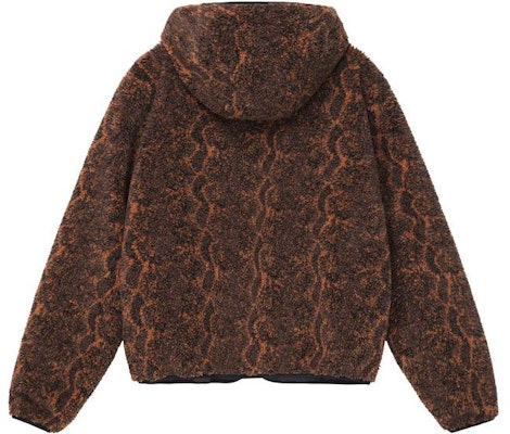 Stüssy Stussy FW22 Snake Jacquard Reversible Sherpa Jacket Retro Hooded Coat. 118504 Cheap Stüssy Stussy FW22 Snake Jacquard Reversible Sherpa Jacket Retro Hooded Coat. 118504