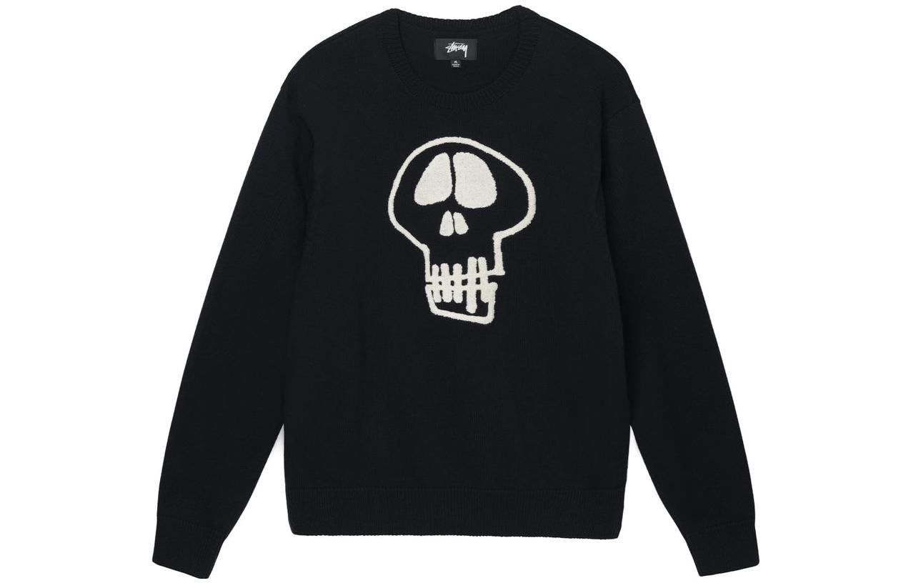 Stüssy Stussy FW22 Solid Skull Print Crewneck Vintage Sweater Unisex. 117154 圖 2