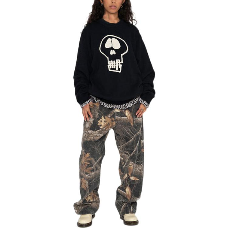 Stüssy Stussy FW22 Solid Skull Print Crewneck Vintage Sweater Unisex. 117154 圖 6
