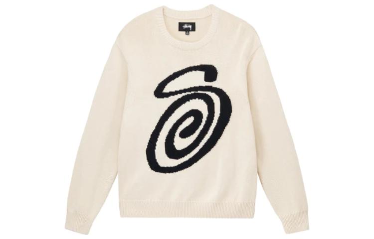 Stüssy Stussy FW22 Swirl Logo Curly S Sweater Retro Unisex Knit Pullover Crewneck. 117073 圖 5