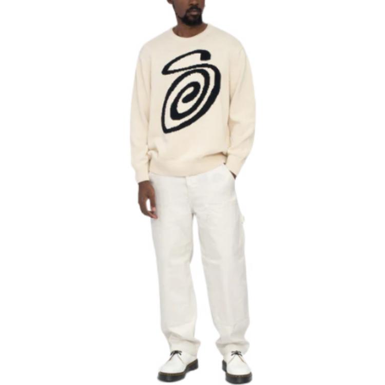 Stüssy Stussy FW22 Swirl Logo Curly S Sweater Retro Unisex Knit Pullover Crewneck. 117073 圖 7
