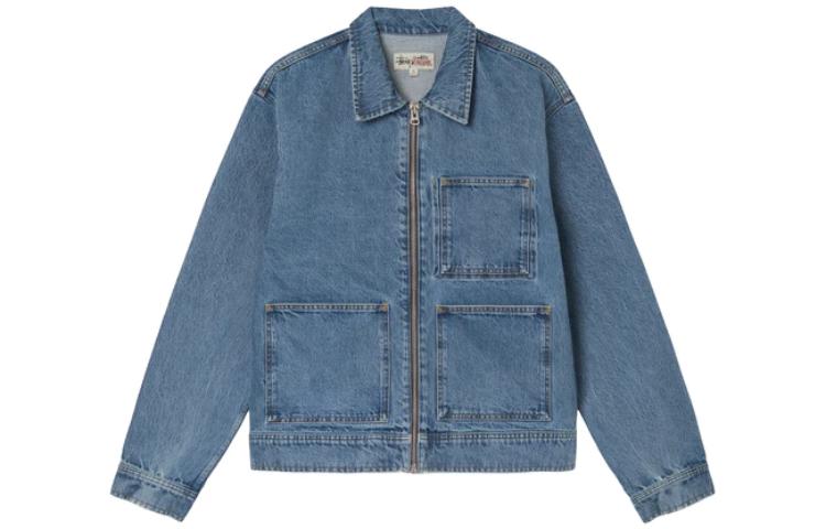Stüssy Stussy FW22 Vintage Washed Multi-Pocket Denim Jacket  Retro Casual Style. 115682 圖 4