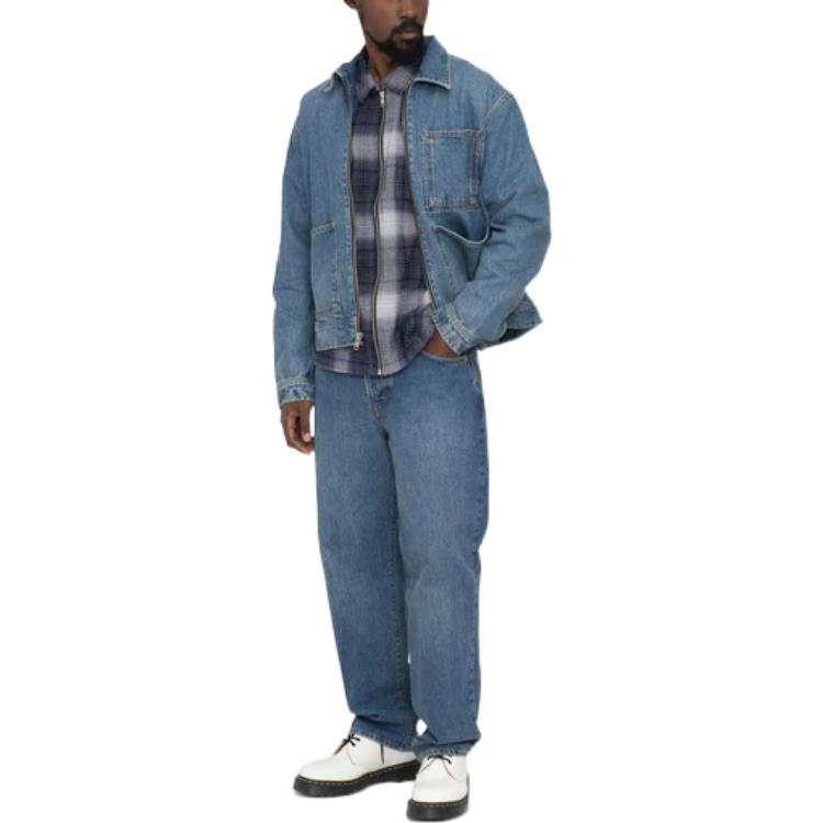 Stüssy Stussy FW22 Vintage Washed Multi-Pocket Denim Jacket  Retro Casual Style. 115682 圖 6