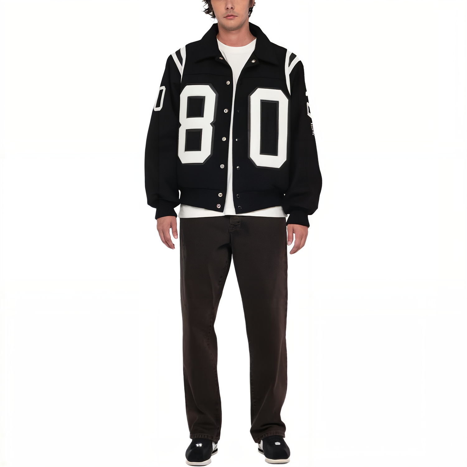 Stüssy Stussy FW23 80 Wool Varsity Jacket Black Retro Unisex Snake Pattern Lining 115713 圖 4