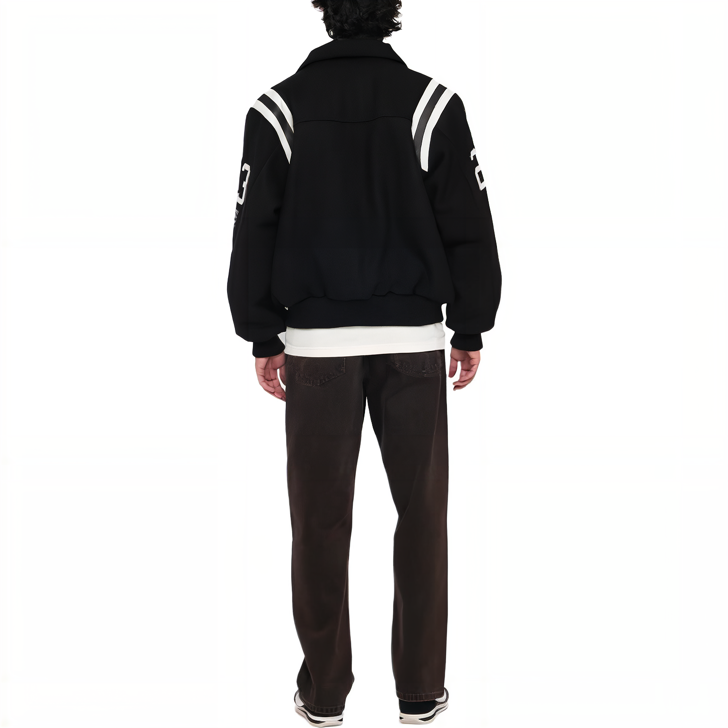 Stüssy Stussy FW23 80 Wool Varsity Jacket Black Retro Unisex Snake Pattern Lining 115713 圖 5